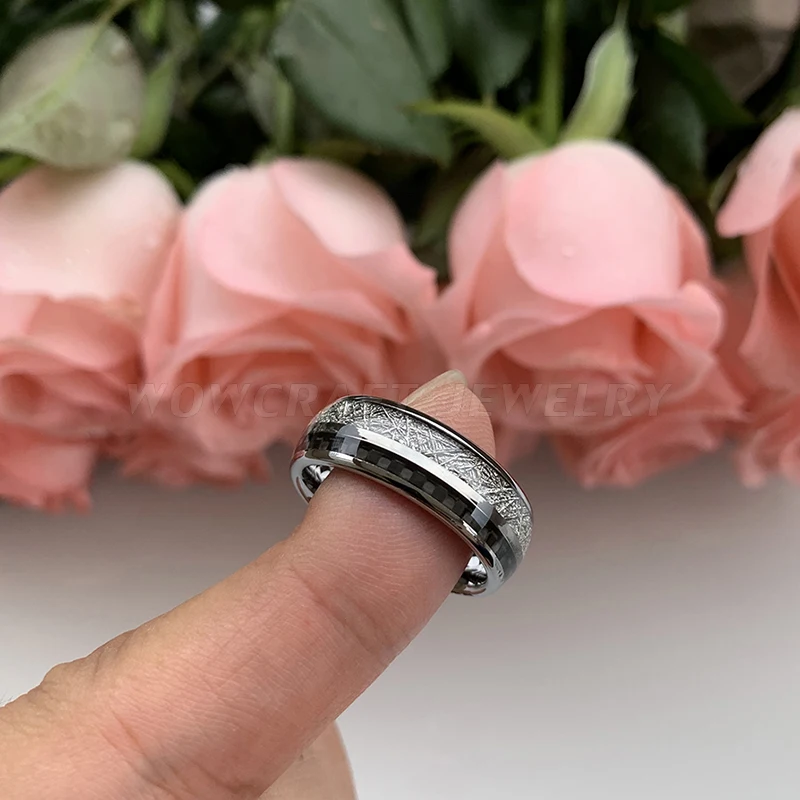 Обручальные кольца из карбида вольфрама 8 мм для мужчин и женщин углеродного