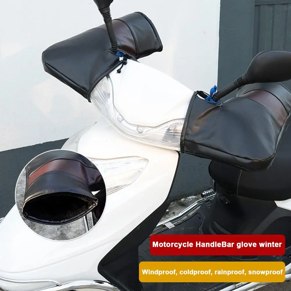 Мотоциклетная рукоятка рулевые перчатки муфта водонепроницаемые ветрозащитные зимние Утепленные Термочехол перчатки для Мотоцикл Скутер