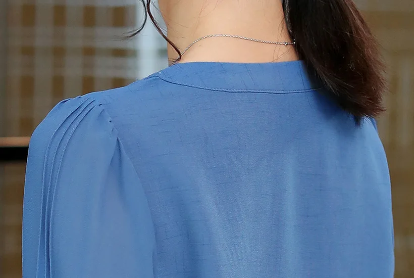 Новинка осени blusas mujer de moda шифоновая блузка рубашка модная повседневная с бантом 3/4 рукавом женская блузка рубашка и топы