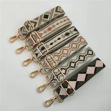 

Ethnic Style 3.8cm Wide Nylon Womens Handbag Belt Jacquard Cotton Webbing Shoulder Crossbody Bag Accessory Part Adjustable Belt