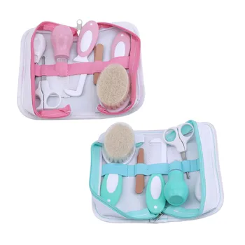 

6PCS Baby Care Kit Nail Clippers File Hair Comb Brush Nasal Aspirator Scissors Healthcare Grooming Set for Infants Toddlers