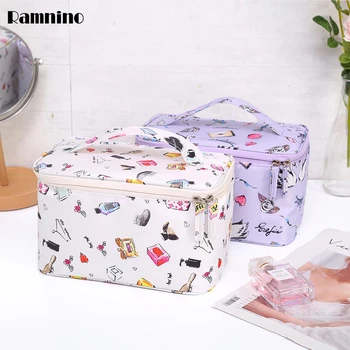 

4 Colors New Women Cosmetic Bag Large-capacity Makeup Box Ladies Cosmetics Organizer Toiletry Bag Travel Storage Wash Pouch