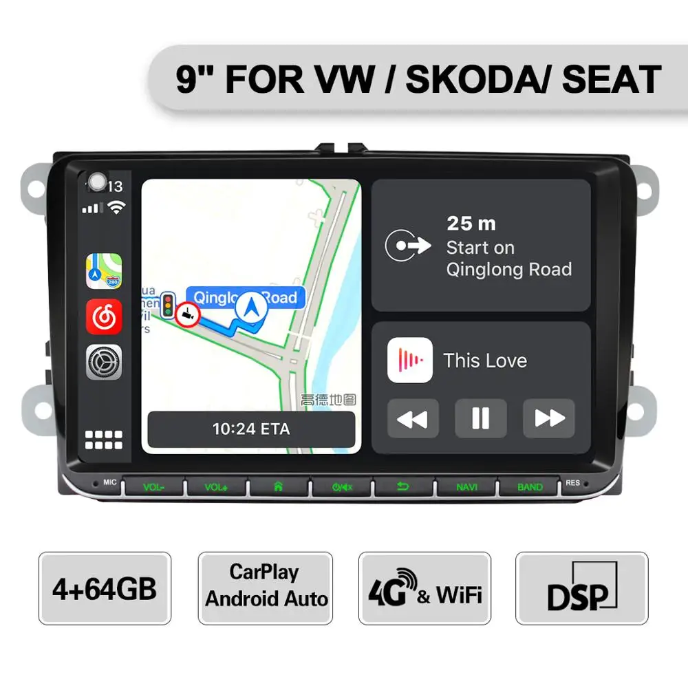 Android 8,1 Автомагнитола для VW/Volkswagen/Golf 5/6 Polo/Tiguan/Passat/b7/leon/Skoda/Octavia автомобильный dvd-плеер gps стерео с Carplay