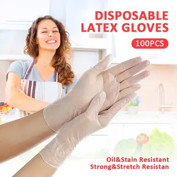 

Strong 100Pcs Powder Free PVC Gloves Touch Screen Service Health Kitchen Durable Transparent Blue Isolation Clean Fingerprint
