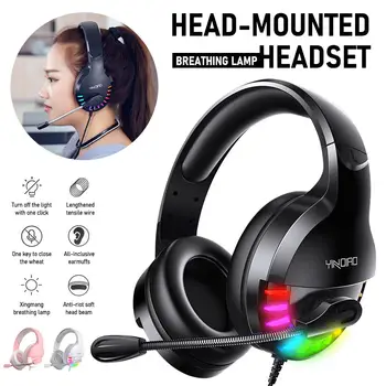 

Colourful Lamp Effect Headset Computer Mic Game Cool Fashion Noise Reduction Over-Ear LED Light Changing Gaming Headset