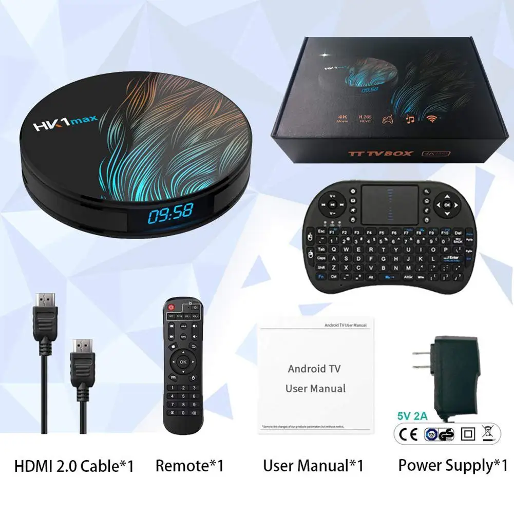 Android 9,0 HK1MAX Мини Смарт ТВ приставка 2,4G/5G Wifi четырехъядерный BT 4,0 телеприставка Netflix медиаплеер Голосовое управление PK X96 HK1 MAX