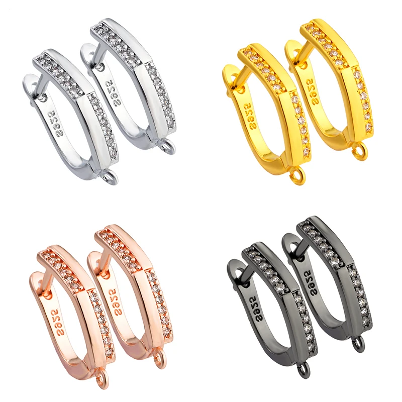 

4 Colors Charm French Earring Hooks Lever Back Open Loop Setting for DIY Earring Clasp Jewelry Making Accessories Wholesale