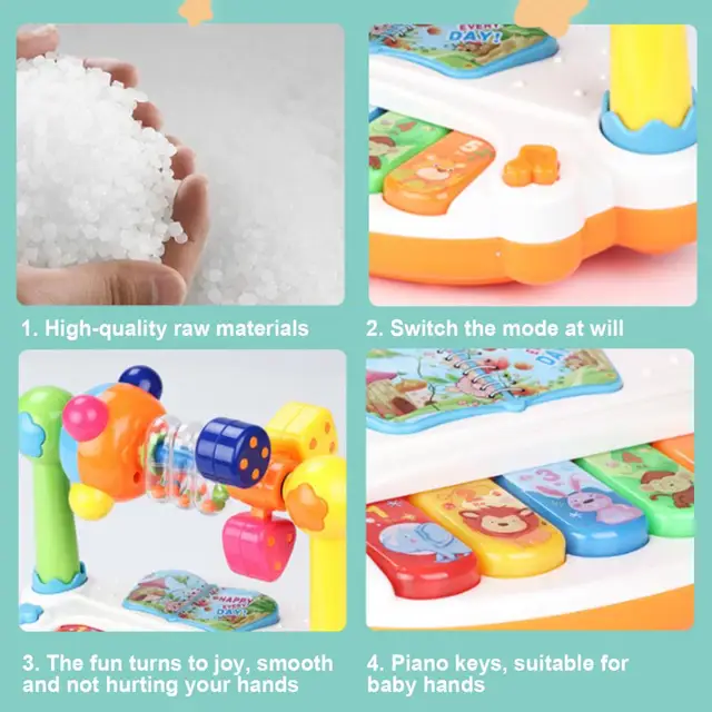 Children Baby Rotating Music Piano with Light Sound Educational Toy Kids Gift Animals Sounding Keyboard Baby Playing Type Musica 4