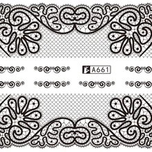 Тонкая дверь напрямую от производителя черно-белая с узором ультра-тонкая кружевная наклейка для ногтей Южная Корея водяной знак ногтей St