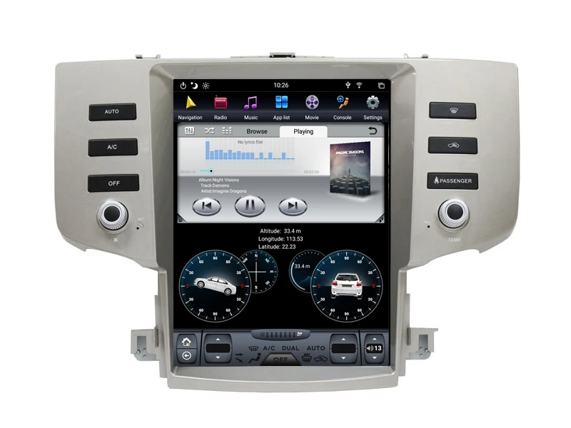 12," вертикальный ips экран Автомобильный Радио плеер для Toyota eiz 2005-2009 gps PX6 tesla carplay головное устройство Android 8,1 Автомобильный мультимедийный