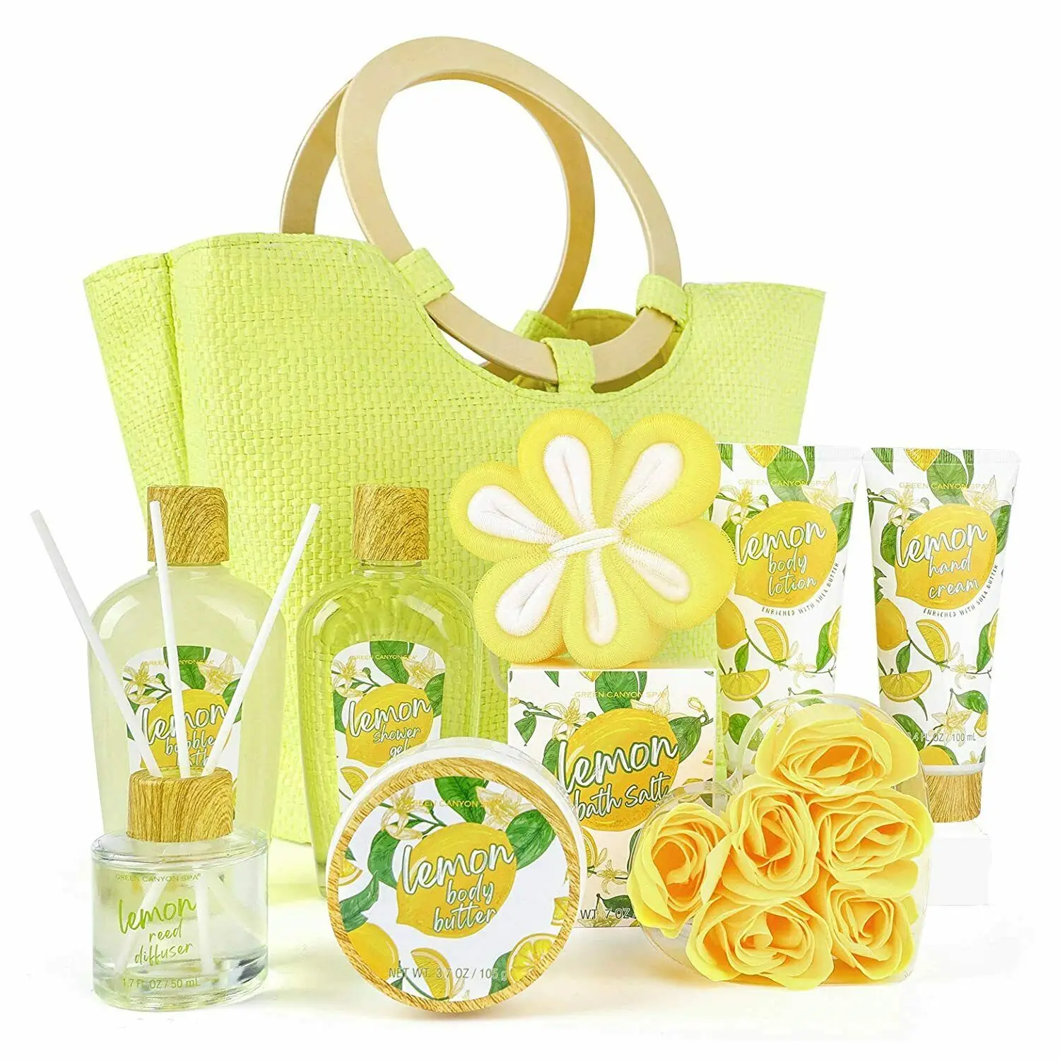 Lemon Vitamin + C - Yoni Soap - Spa Gift Basket for Women, 10pcs Bath & Body Set, Gift Set for Women