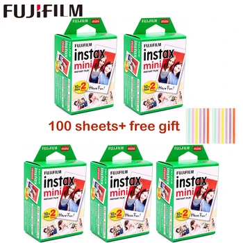 De 10 a 100 hojas de Fuji Fujifilm instax mini 9 películas white Edge, película de 3 pulgadas de ancho para cámara instantánea mini 8 9 7s 25 50s 90, papel fotográfico