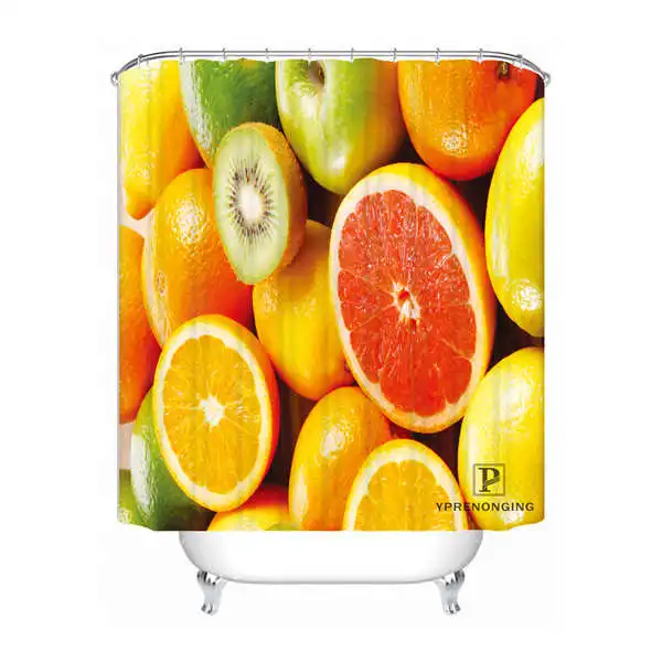 Shower Curtain Пользовательские соки цитрусовые апельсины водонепроницаемый Душ занавес для ванной комнаты s крючки полиэстер ткань мульти Sizes180509-26 - Цвет: Shower Curtain