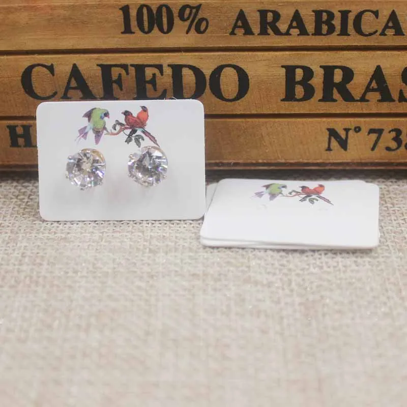 card same as pic 50 шт., маленькие серьги в цветочном стиле, бумажная посылка, карта, сделай сам, ручная работа, элегантные серьги-гвоздики, карта, белая крафт-бумага, Ювелирная карта - Цвет: card same as pic