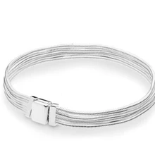 Тканый браслет из 925 пробы серебра с отражениями, браслет-цепочка со змеиным узором, женский браслет-Талисман из бусинок, ювелирное изделие