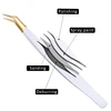 Stainless Steel White-gold Tweezers For Eyelash Extension Anti-Static Eyebrow Eyelashes High Precision Tweezer Makeup Tools 4