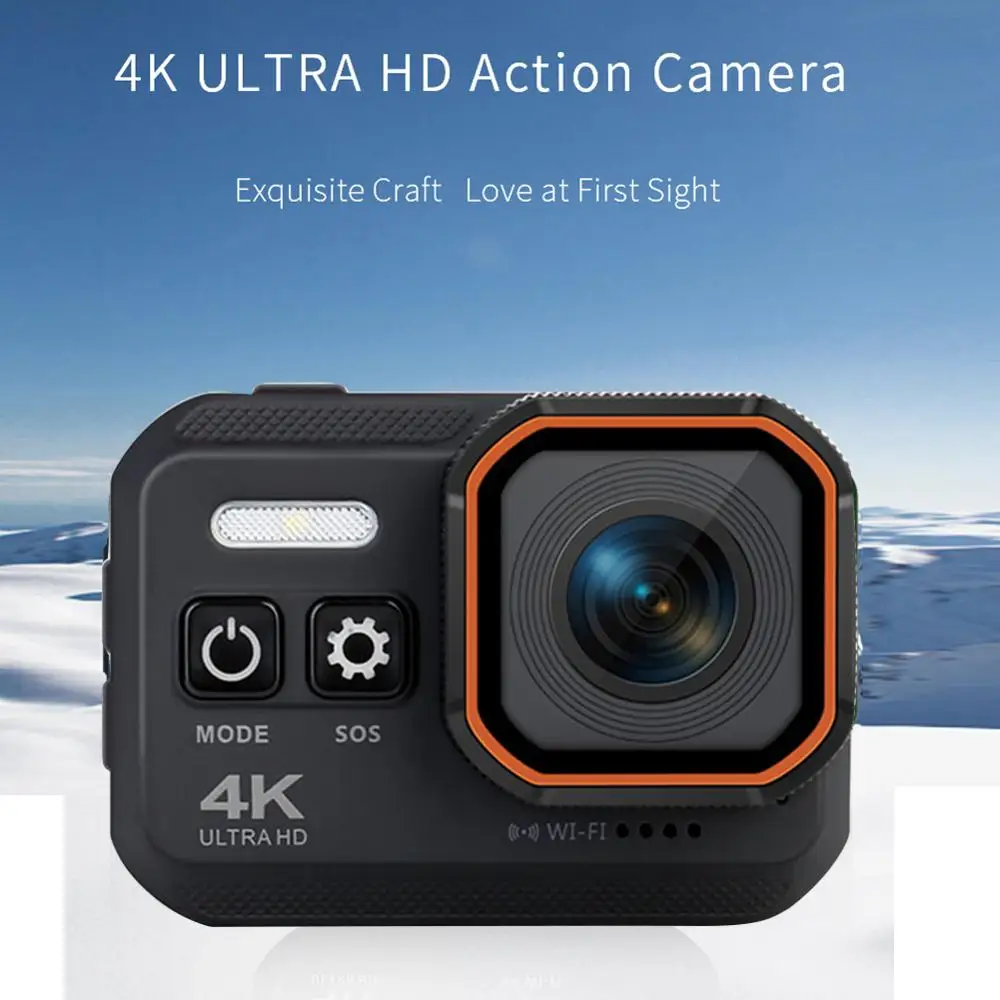 Cámara deportiva con pantalla LCD de 2,0 pulgadas, videocámara de acción Ultra HD 4K, 16MP, 24fps, WiFi, 170D, grabación de Vídeo impermeable subacuática