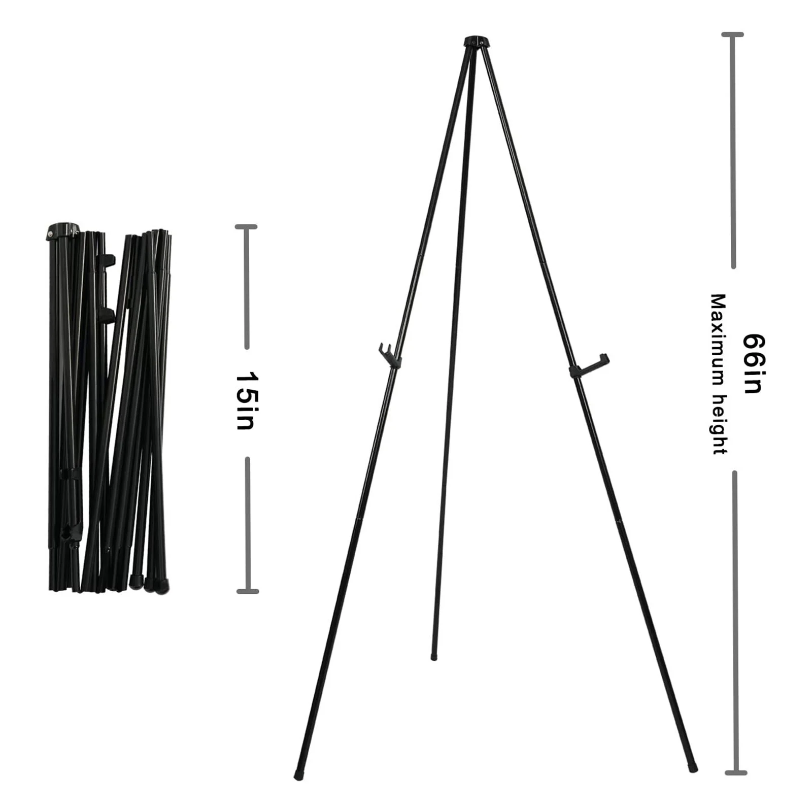 Folding Easels for Display 1 Pack 63 Inch Metal Floor Easel Stand Tripod  Black Portable for Artist Poster Wedding with Carry Bag - AliExpress