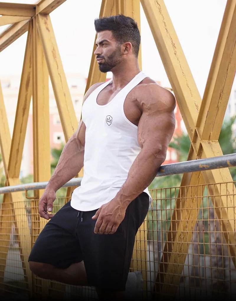 Muscle Dr. Brothers, Европейский стиль, спортивный мужской жилет, чистый хлопок, с барьерами, i-образный базовый жилет для фитнеса