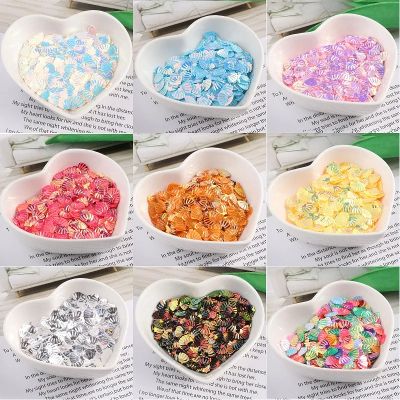 7mm Little Sea shell Sequins Glitter Paillettes for Nail Art Manicure Sewing Wedding Decor Confetti 600pcs