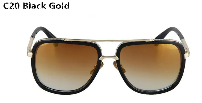 C20 Black Gold Emosnia, квадратные солнцезащитные очки для мужчин и женщин, плоский верх, Роскошные, брендовые, дизайнерские, для девушек, оттенки, знаменитостей, Брэд Питт, солнцезащитные очки, суперзвезда, мужские - Цвет линз: C20 Black Gold