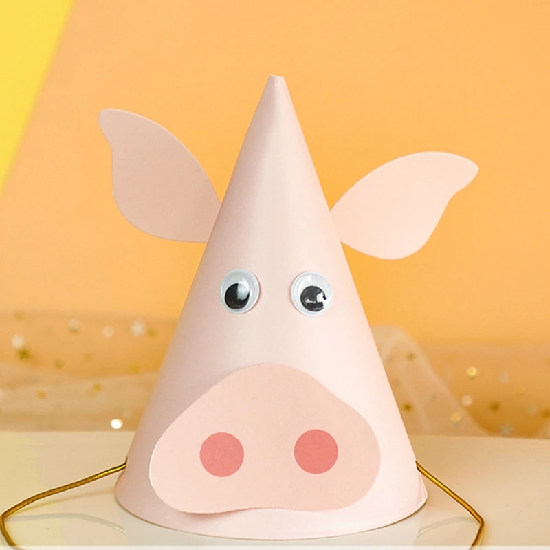 24 Cappellini Festa Compleanno A Tema Animali - Cappelli Di Carta Per Bambini Con Elastici - Foto 6