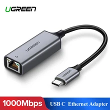 Ugreen USB C Ethernet Adapter Type C to RJ45 Lan Adapter for MacBook Pro Samsung Galaxy S20 S10 Note 10 Type C USB Network Card