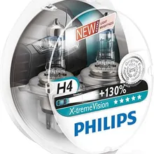 Лампа H4 12V- 60/55W(P43t)(+130% света) X-treme Vision(2шт) PHILIPS 12342XV+S2