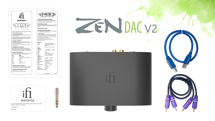 iFi Zen DAC V2 MQA DECODER Desktop Digital Analog Converter with USB 3.0  RCA - Audio System