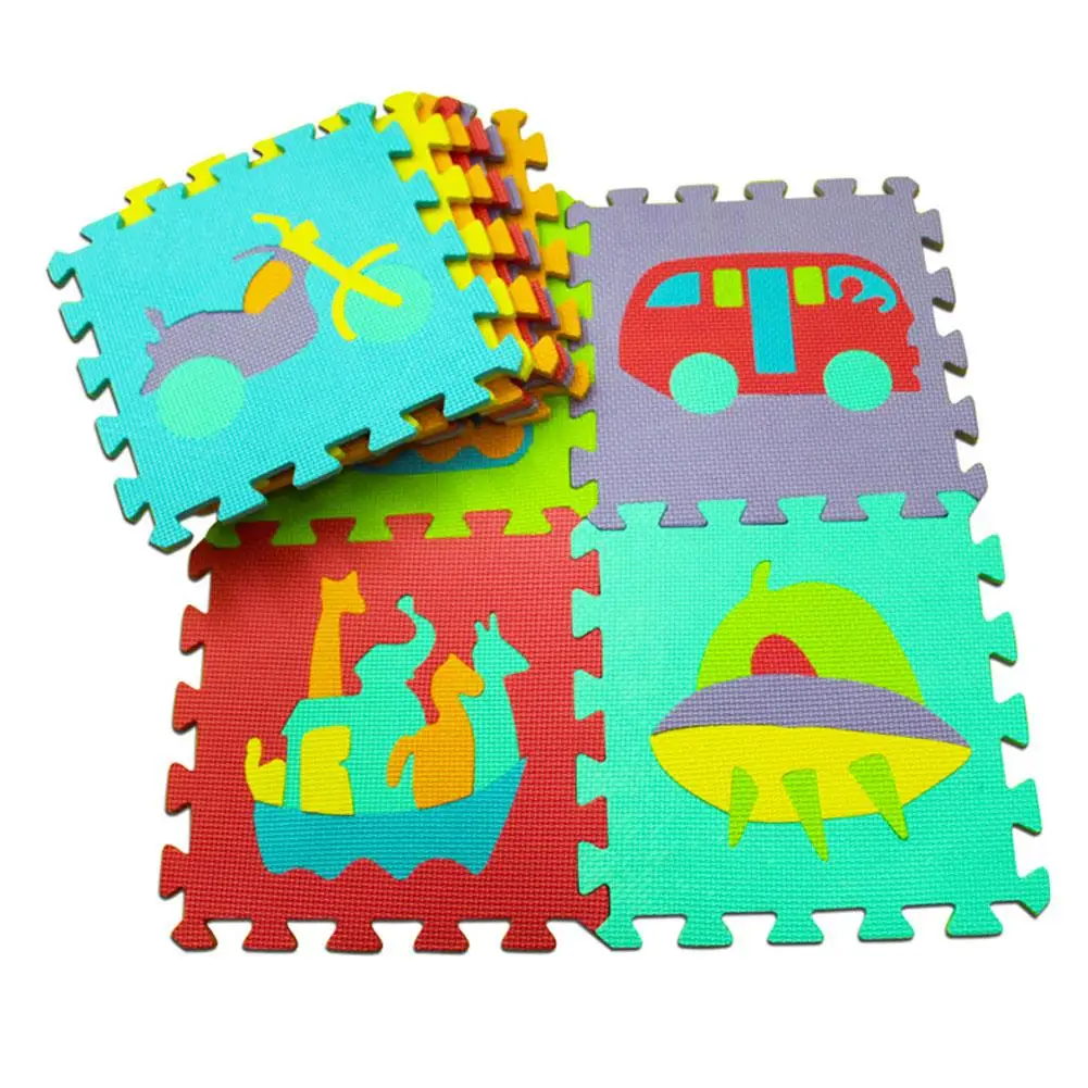 10 pièces/ensemble bébé enfants ramper EVA tapis de sol animaux fruits numéros Puzzle Pad jouet