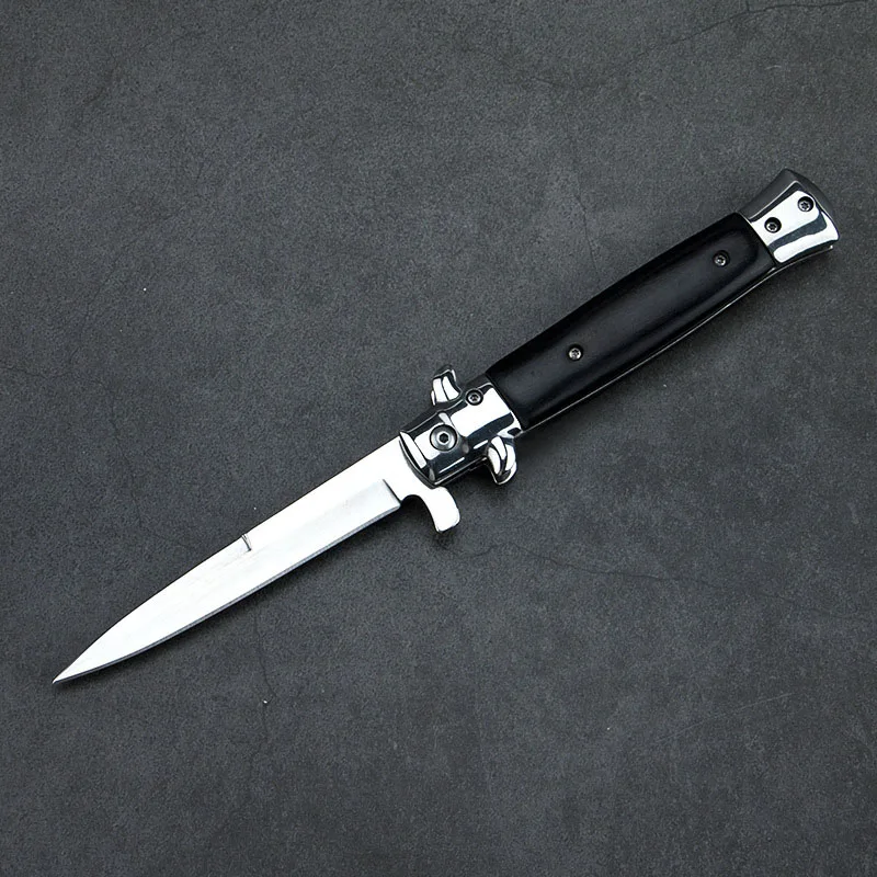 black handle 8,3 ''складные столы и стулья для лезвие Ножи Нержавеющая сталь карман выживание ножа кемпинга складной Ножи держатель из дамасской стали - Цвет: black handle