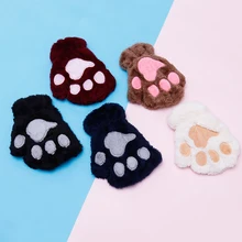 1 пара прекрасная зимняя теплая перчатки без пальцев милые пушистые плюшевые перчатки с когтями для маленьких девочек и мальчиков