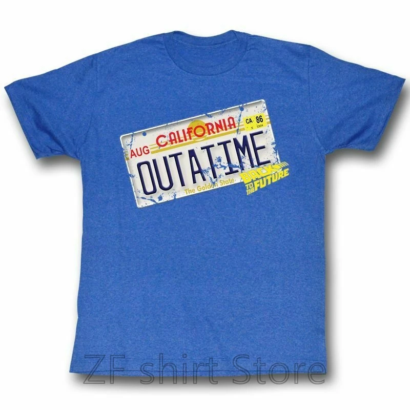 Back to the Future Ута синяя взрослая Футболка мужская футболка женские топы футболки 100%
