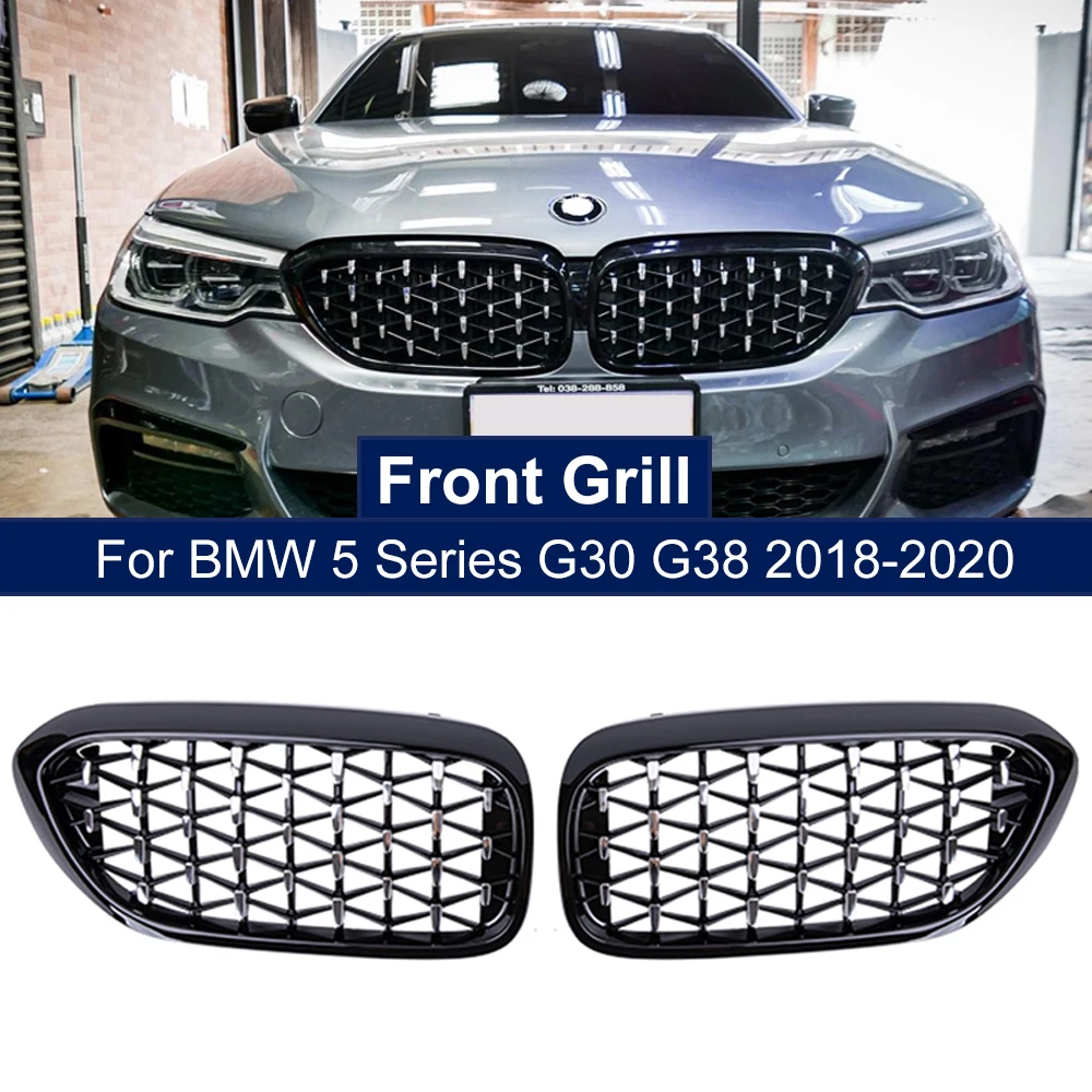 2PCS Auto Racing Grill Meteor Diamant Stern Stil Front Niere Grille