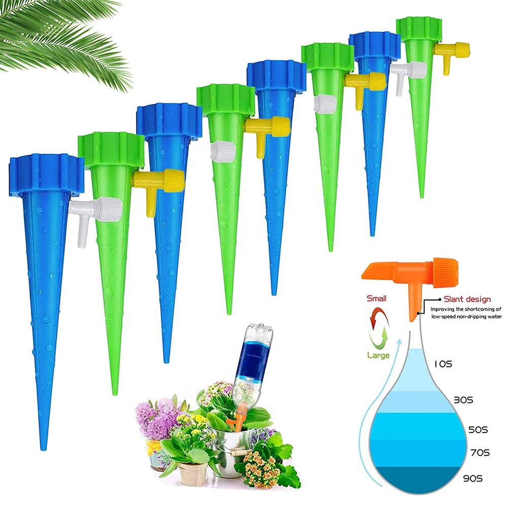 Drip Irrigation Auto Drip Irrigation Watering System Automatic Garden Watering Spike for Plants Flower Household Water Irrigation-Blue