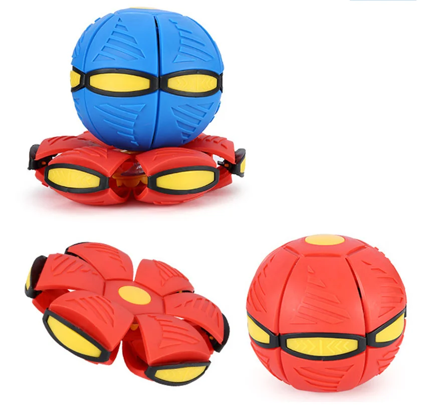 Flat Deformation Ball Flying Saucer Shape Toy Outdoor Bouncing Ball