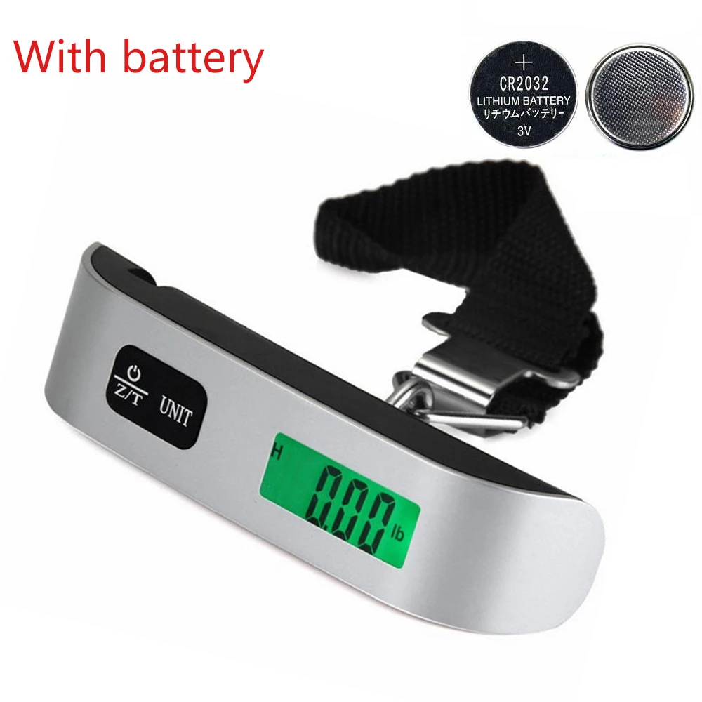 110lb/50kg LCD Luggage Scale Electronic Digital Portable Suitcase Travel Scale Weighs Baggage Bag Hanging Scales Balance Weight