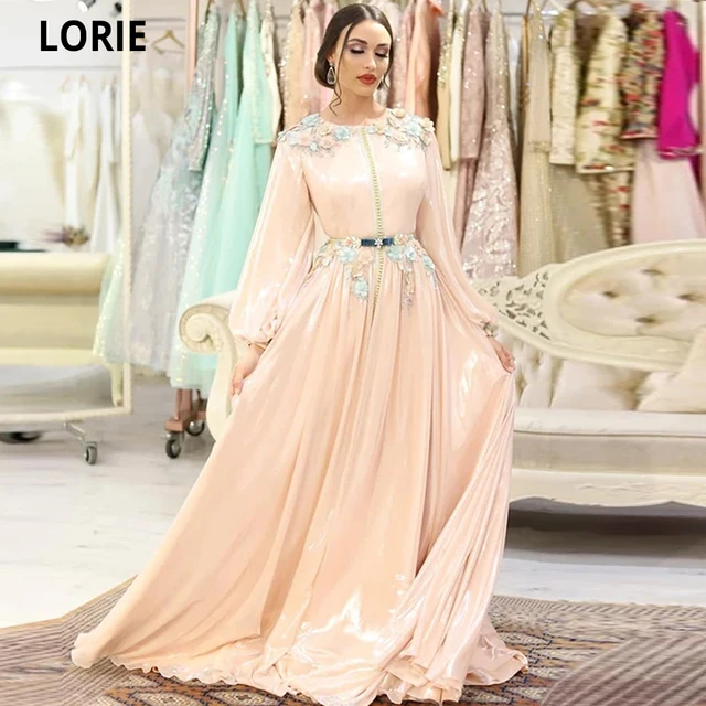 LORIE Moroccan Kaftan Wedding Evening Dresses with Lace Beading Duiba Special Occasion Gowns Long Sleeve Valentine's Day Dress 1