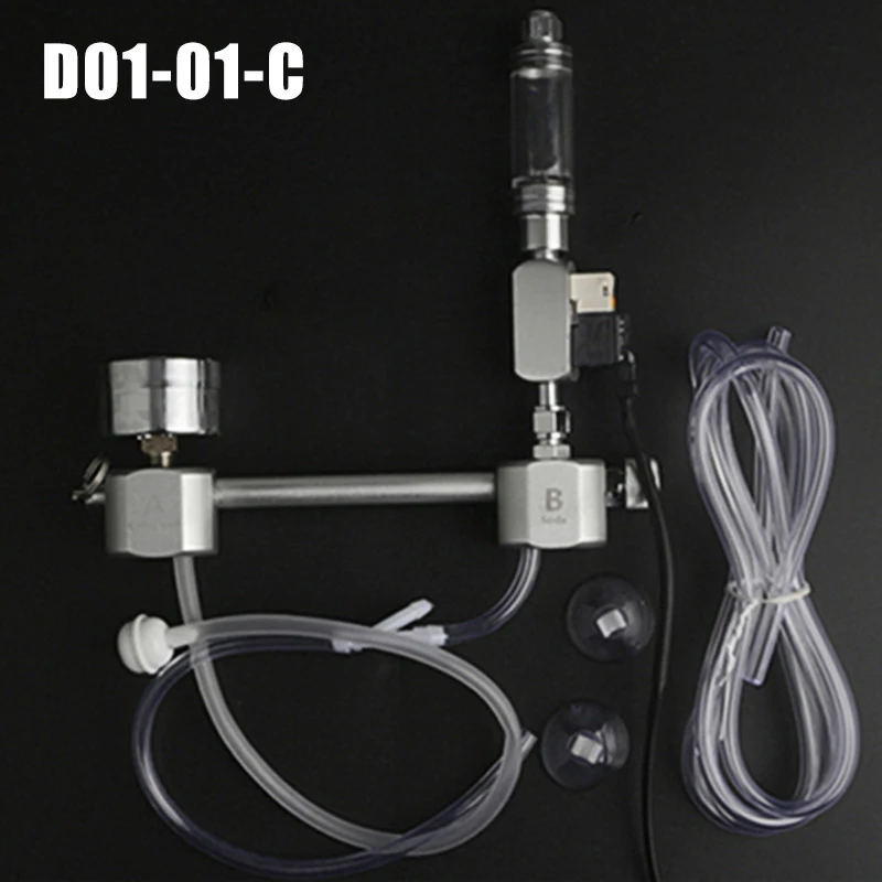 d01-01-c Горячий аквариум DIY CO2 генератор системы комплект с соленоидным клапаном счетчик пузырей Для растений аквариум K888 - Цвет: d01-01-c
