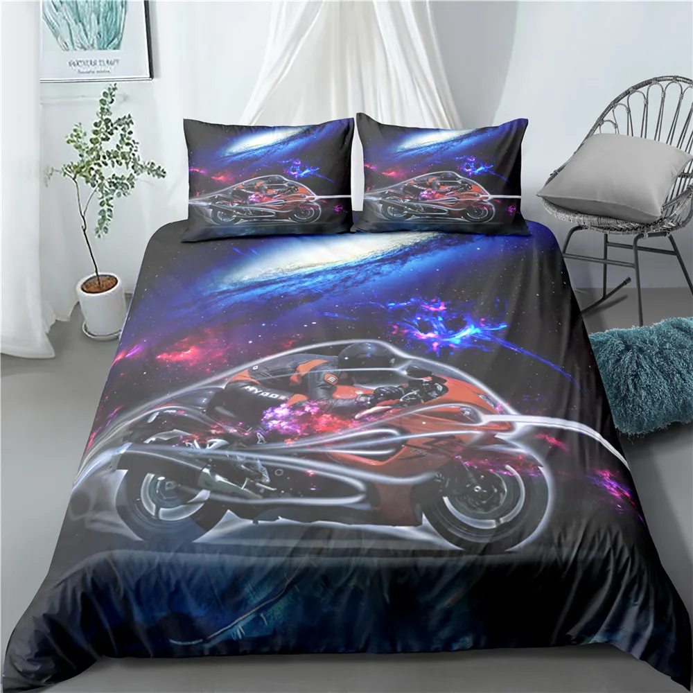 Haguyy 3D постельное белье Гоночный комплект постельного белья King Size с рисунком