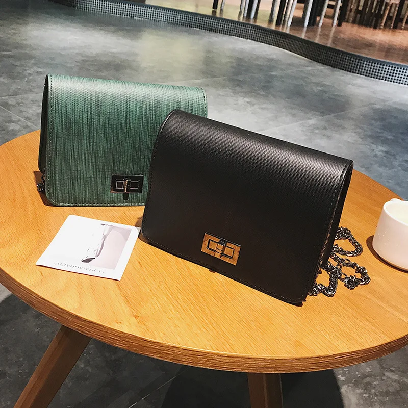 

Summer Small Bag 2017 Summer Trend New Style Korean-style Versatile Chain Square Sling Bag Lock Shoulder WOMEN'S Bag