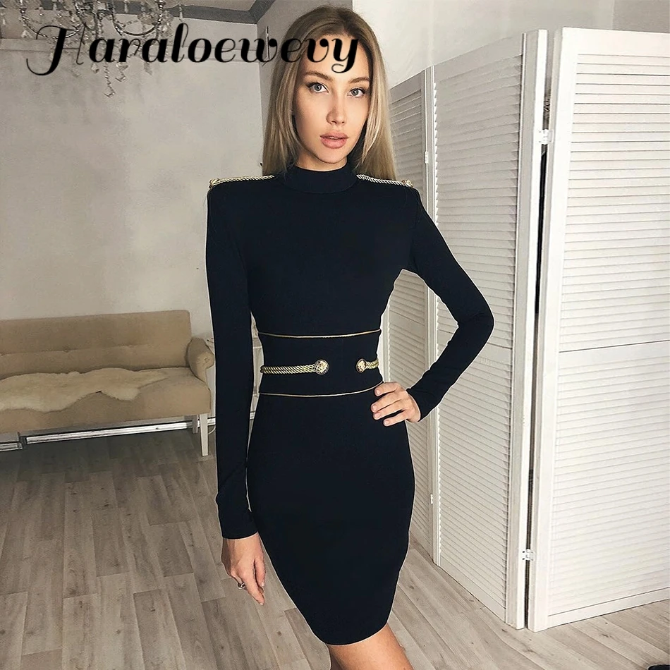 Новое поступление 2019 бандажные платья для женщин сексуальное облегающее Черное