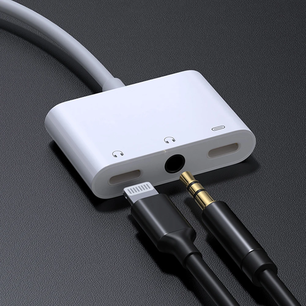 3 5mm Headphone Jack Adapter For iPhone Aux lightning Earphone Jack Splitter Audio Fast Charge Adapter