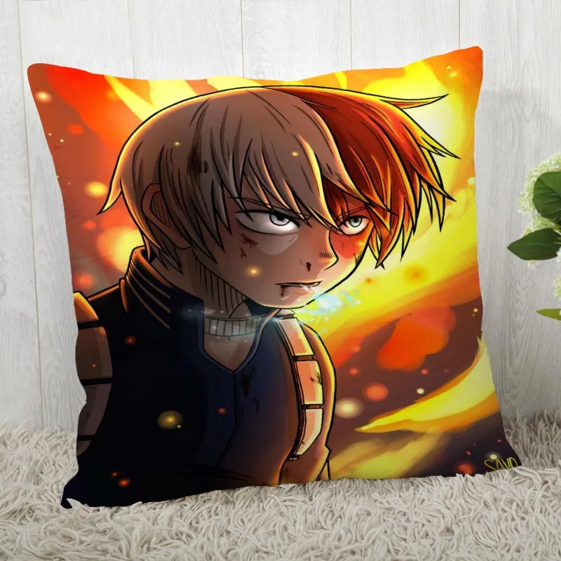 Custom Pillow Cases Boku no Hero Academia Square Pillowcase Christmas Zippered Pillow Cover 40*40cm,45*45cm(One Side