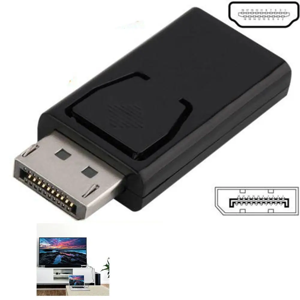 

DP to HDMI Adapter Male Female Adapter Converter HDMI Output Adapter 1.3v Port Source Display 1080P HDMI to Display E6M3