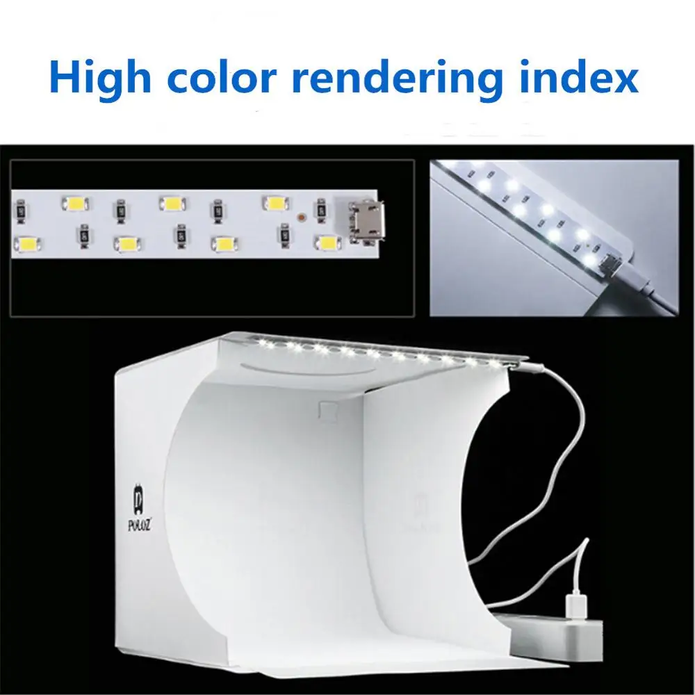 Beste LED Licht Photo Soft Box Voor iphone DSLR Camera Achtergrond, Mini Draagbare Folding Lightbox Fotografie Studio Soft Box