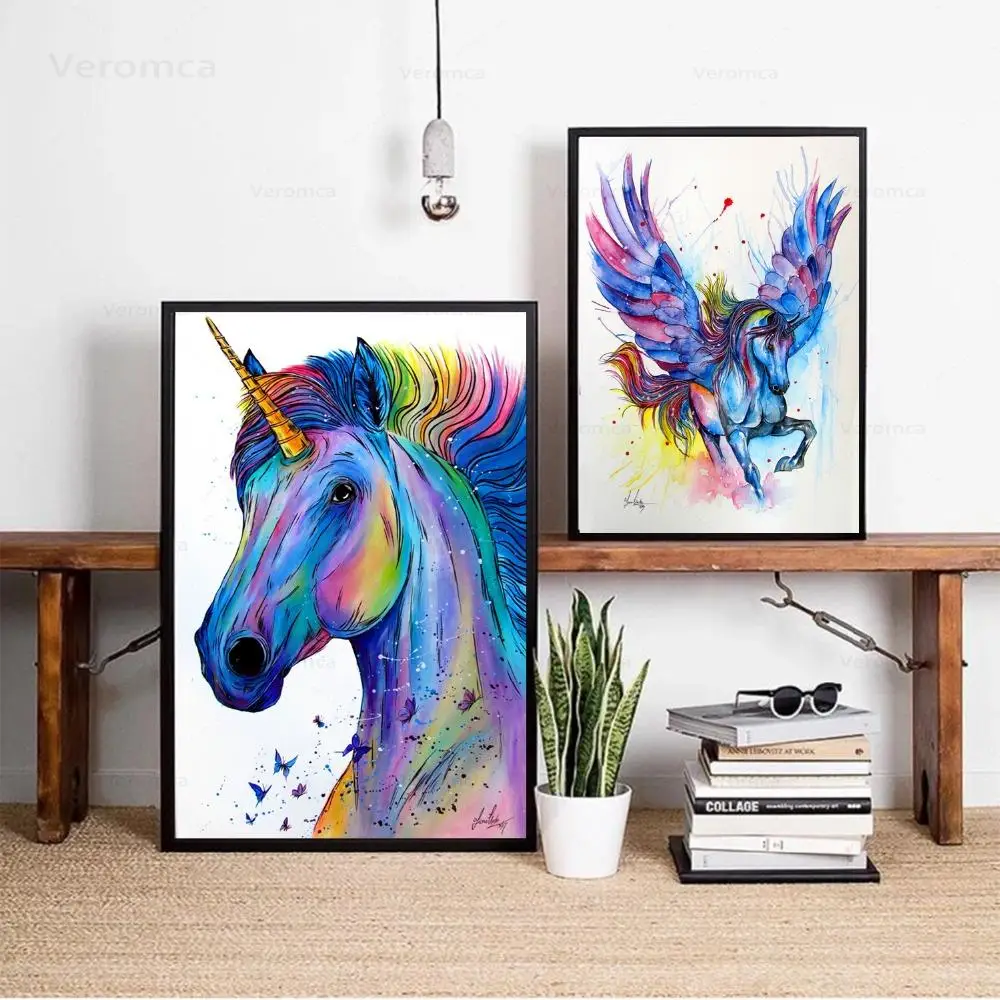 horse art unicorn poster home decor website 