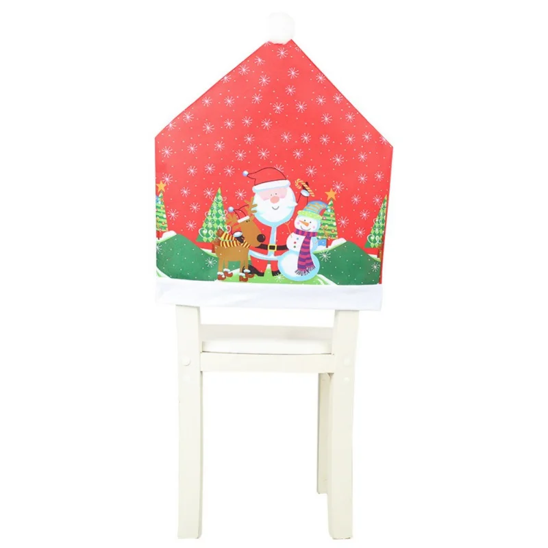 Чехлы на спинку стула в рождественском стиле чехлы для обеденных стульев с