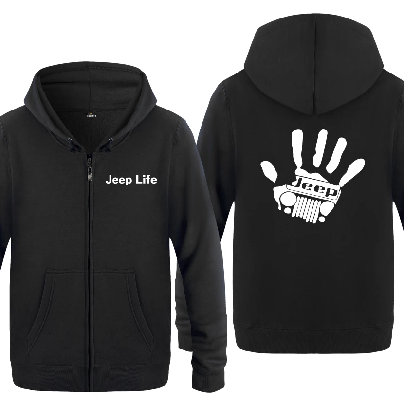 HEY BAT Jeep Wave Handprint Grill Wrangler Club креативные толстовки мужские мужские флисовые толстовки на молнии с капюшоном кардиганы - Цвет: HEY BAT