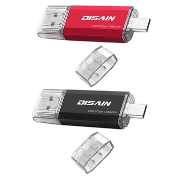 

DISAIN USB Type-C Dual Flash Drive Type C External Memory Stick for Android, PC, Smartphone, Pendrive 256G(Black)